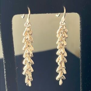 Sterling silver earrings stamped 925 LLK Germany molten tear drops cascade